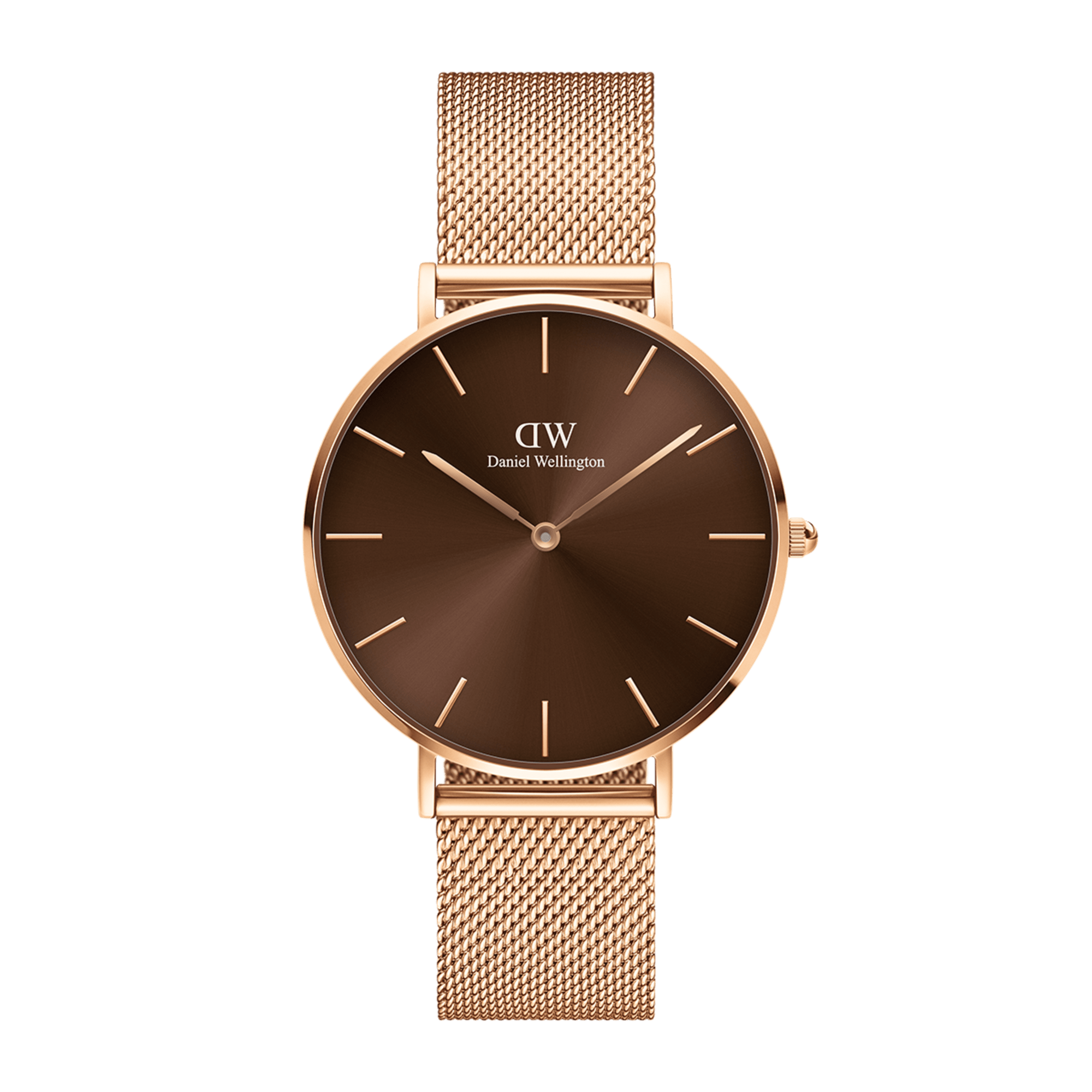 Petite - Rose gold watch with amber dial 28mm | DW