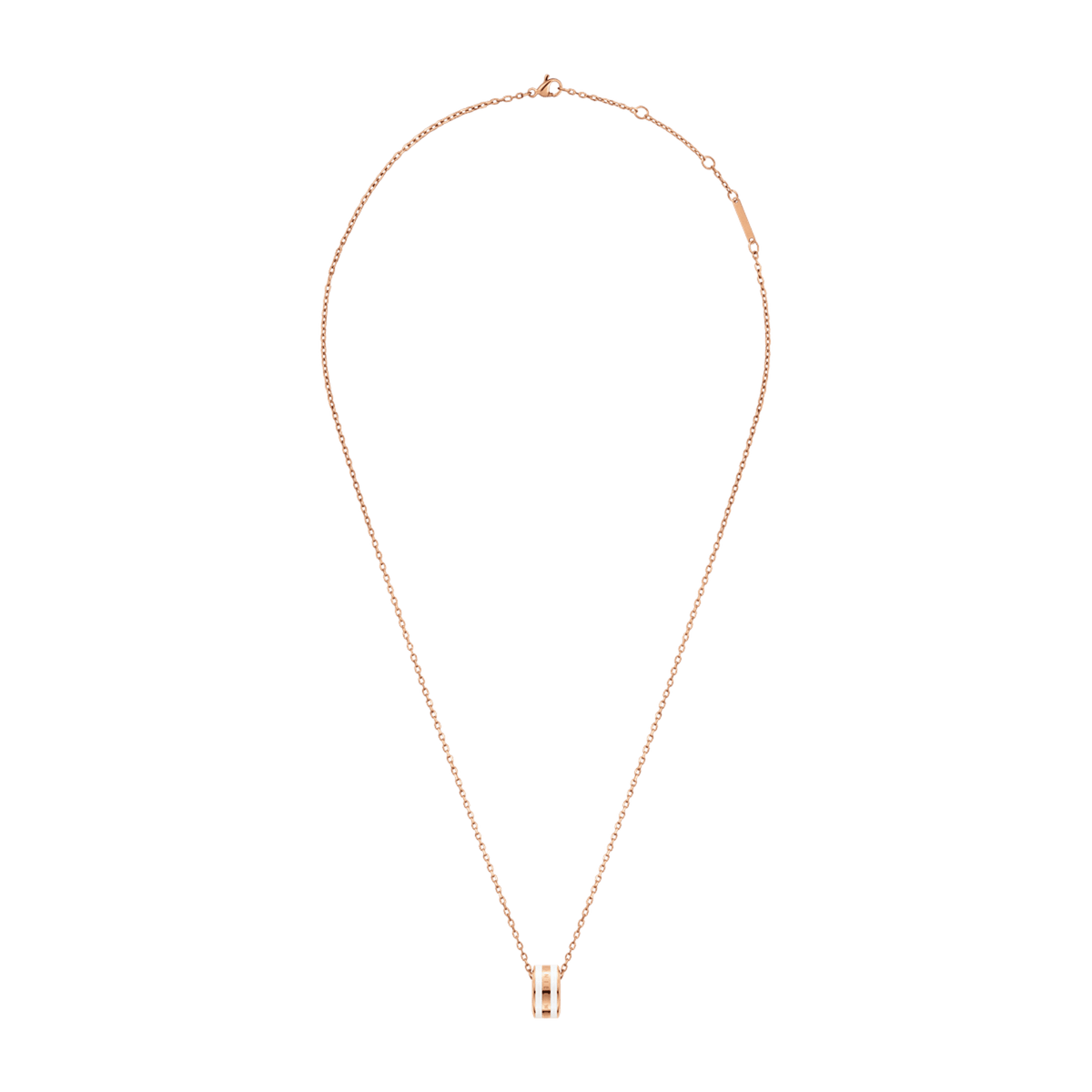 Emalie Necklace Rose Gold Satin White