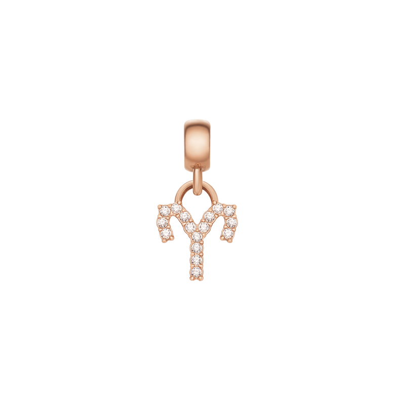 Crystal Zodiac Charm Rose Gold