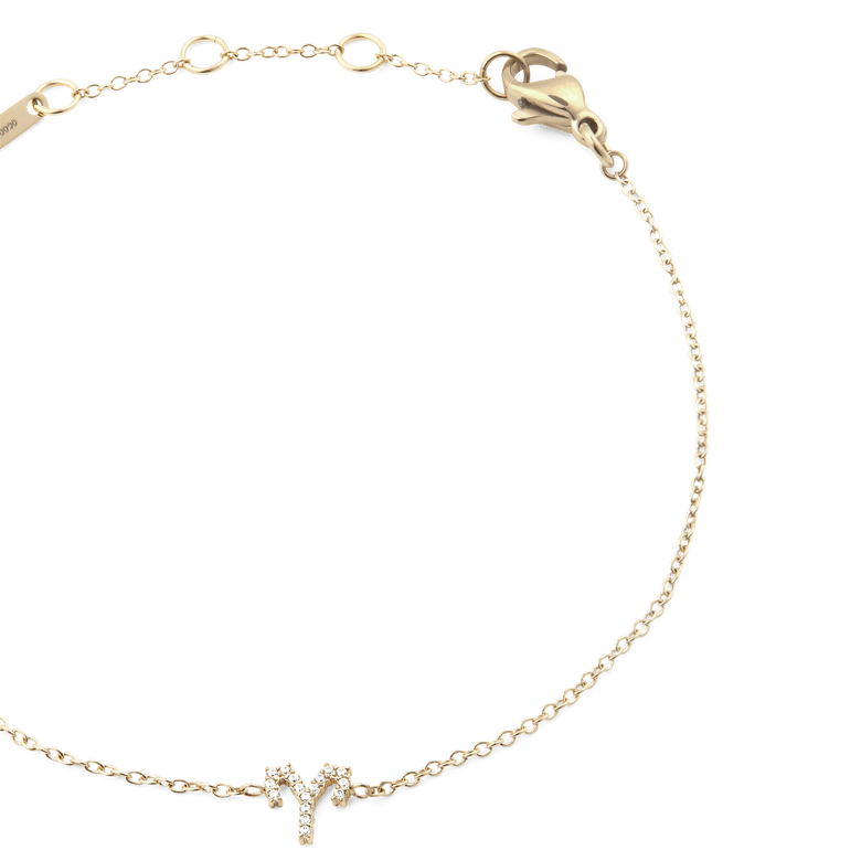 Crystal Zodiac Chain Bracelet Gold