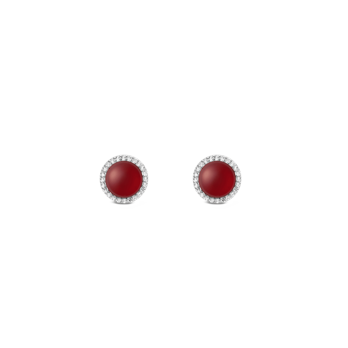 Audrey Earrings Red Agathe Silver
