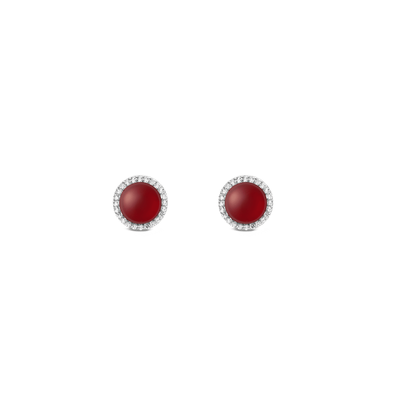 Audrey Earrings Red Agathe Silver