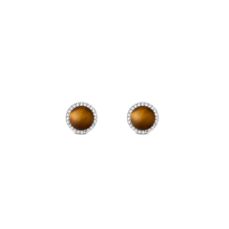 Audrey Earrings Tiger Eye Silver
