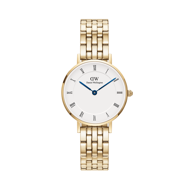 Petite Roman Numerals 5-Link Gold