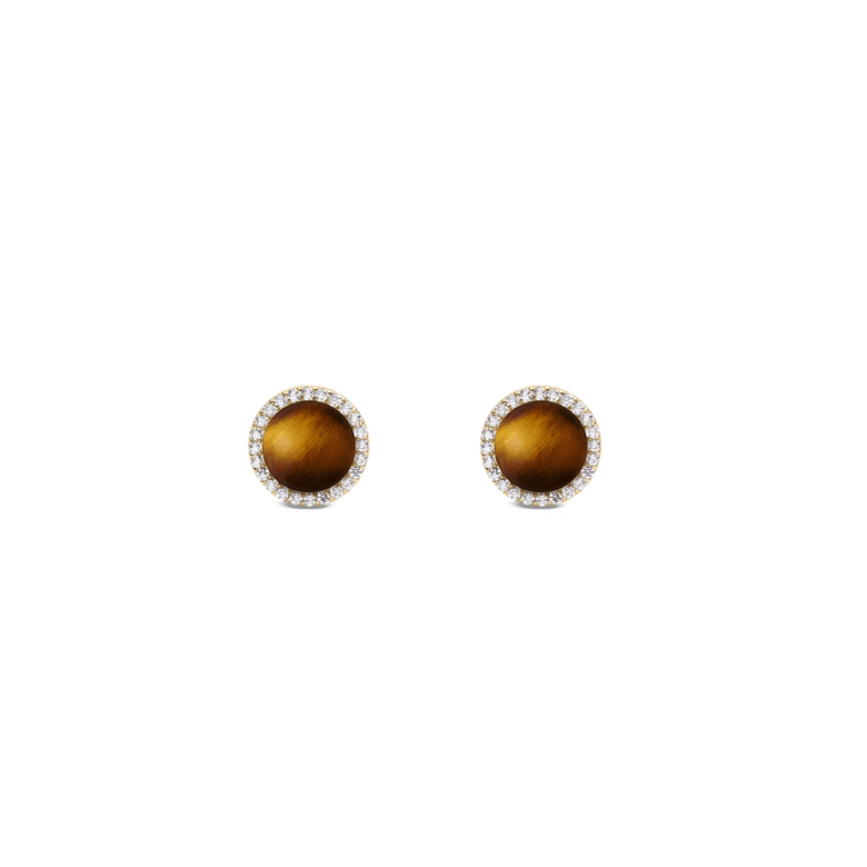 Audrey Earrings Tiger Eye Gold