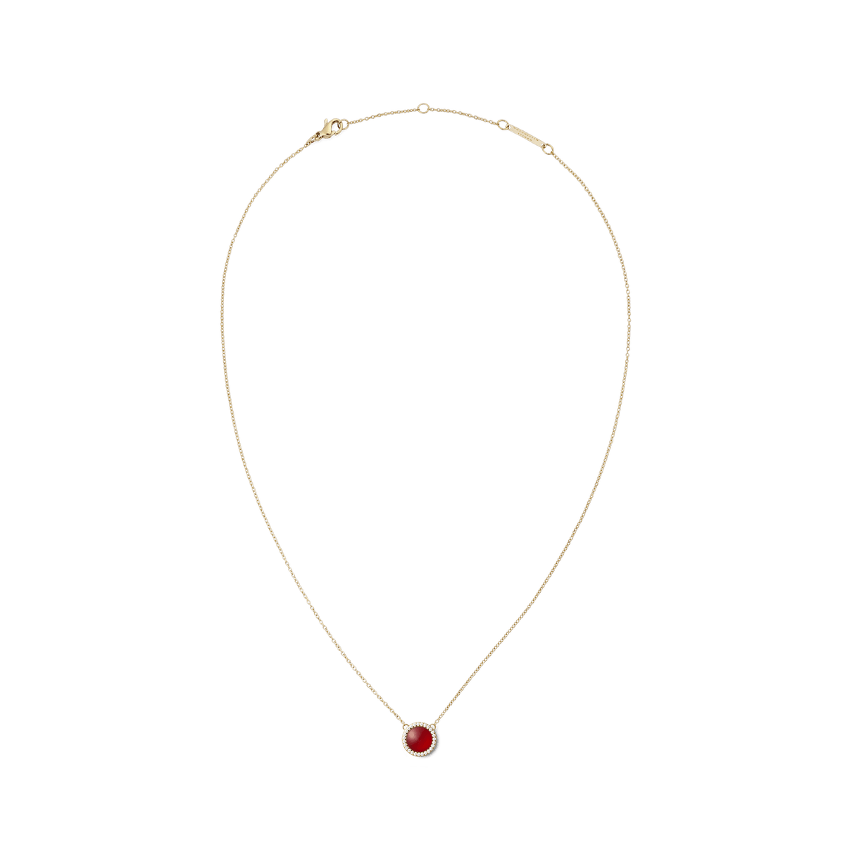 Audrey Necklace Red Agathe Gold