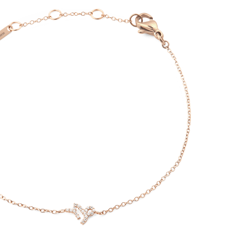 Crystal Zodiac Chain Bracelet Rose Gold