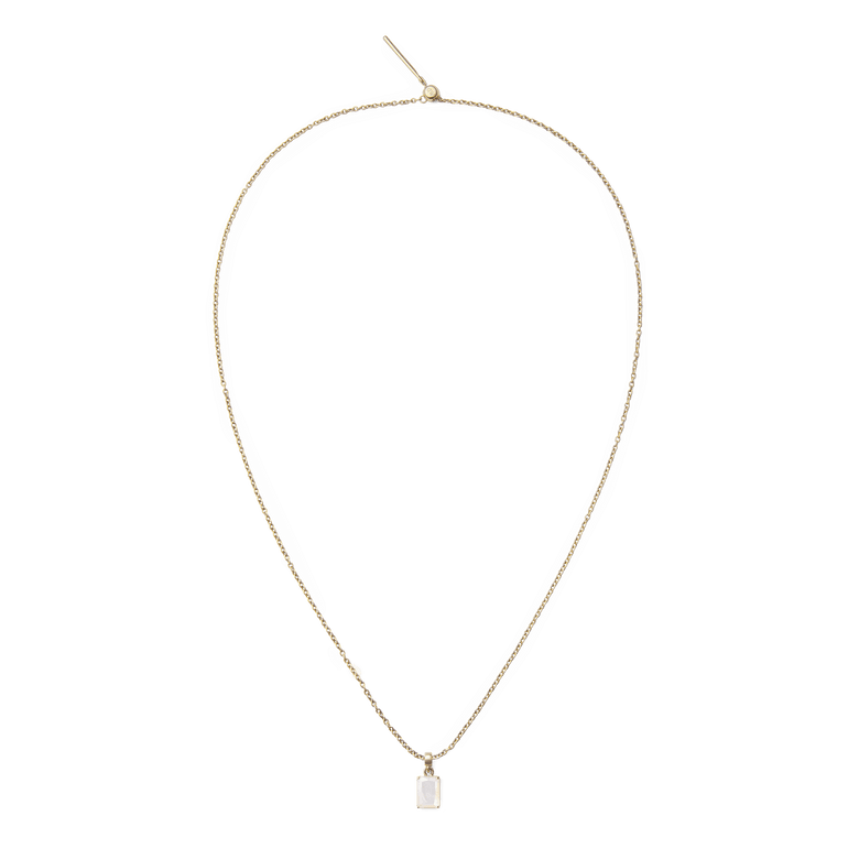 Mother of Pearl Octagon Gold Charm