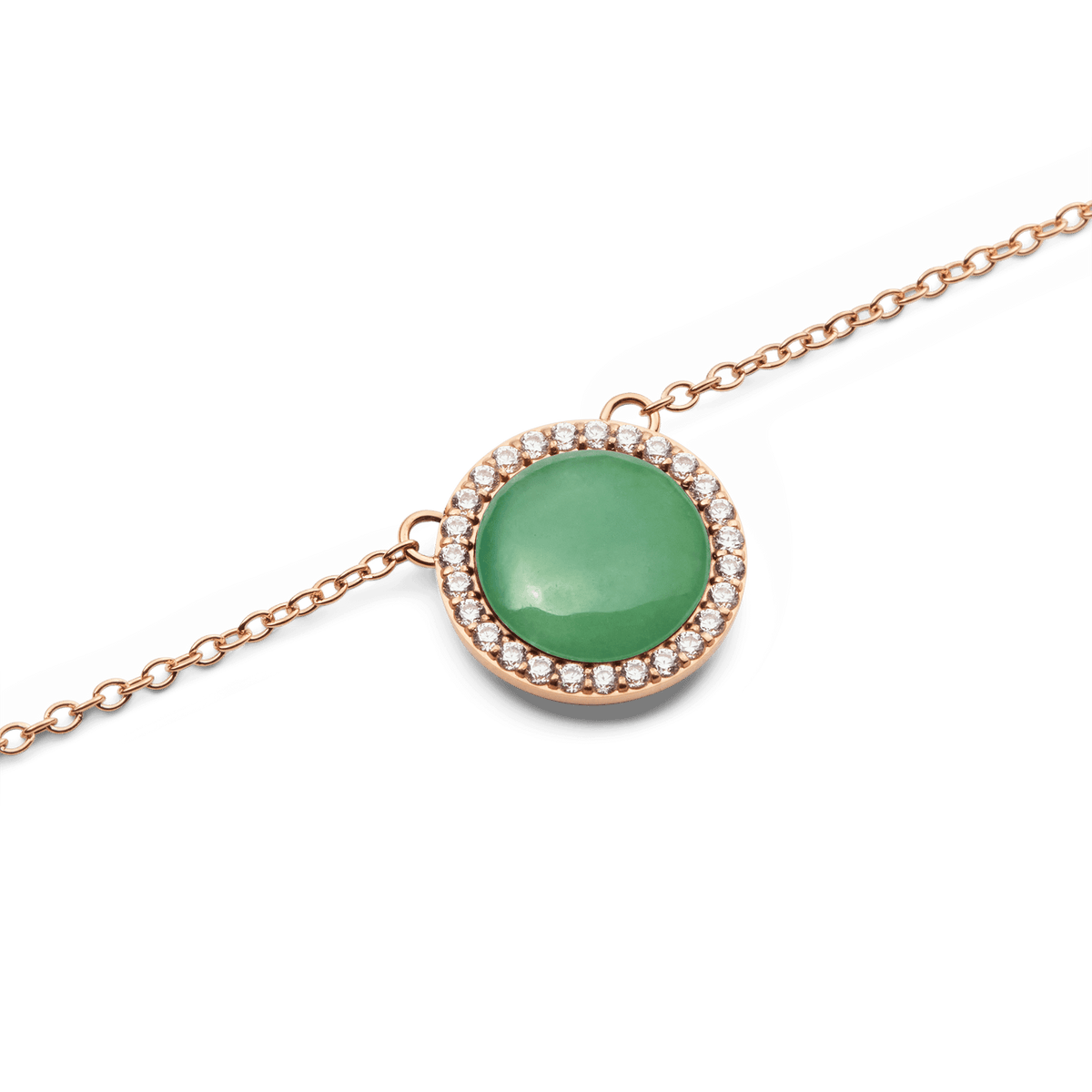 Audrey Necklace Jade Rose Gold