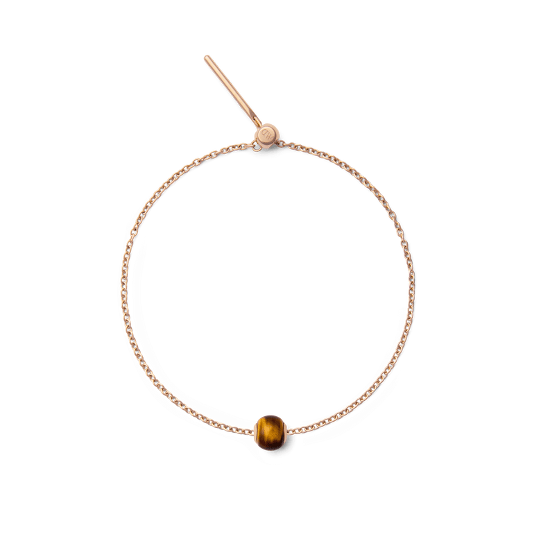 Tiger eye Orb Rose Gold charm