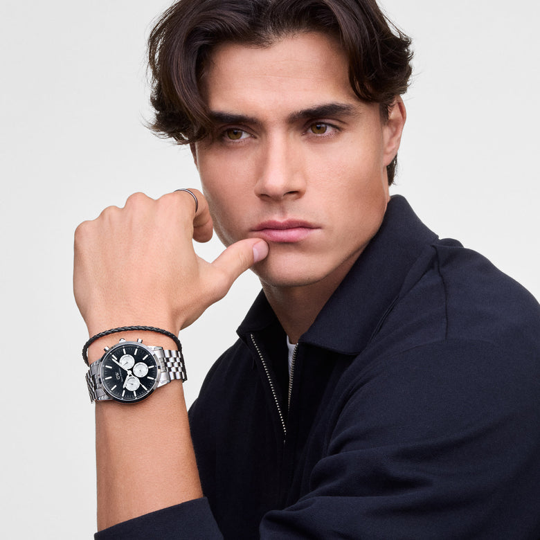 Iconic Chronograph Arch 5-Link Onyx Panda Silver