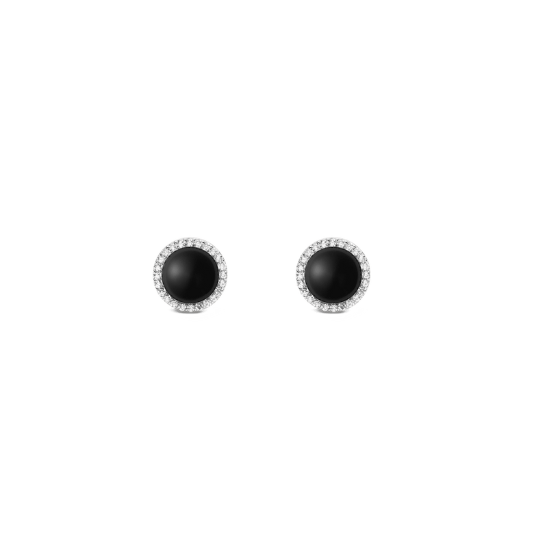 Audrey Earrings Black Agathe Silver