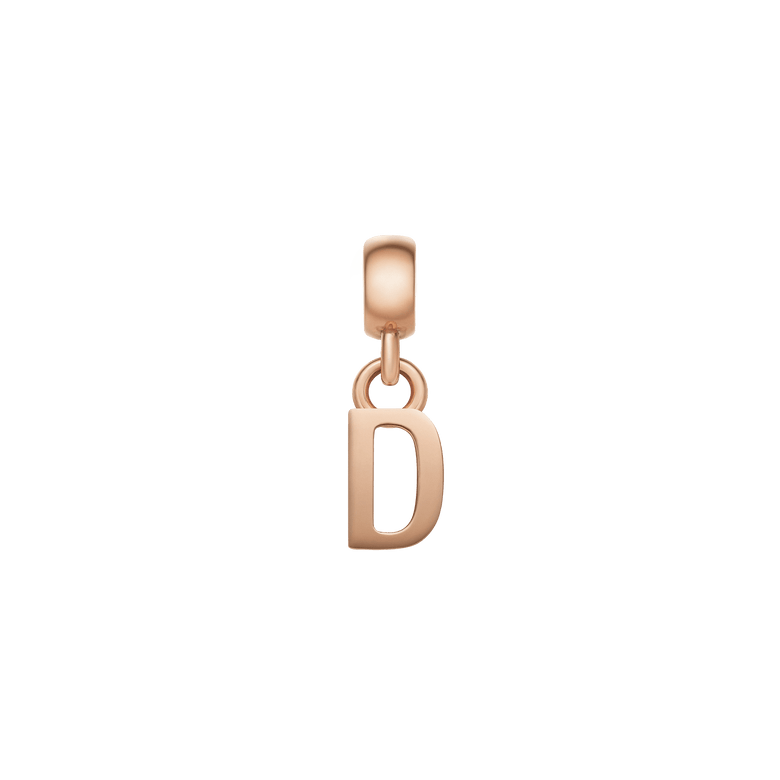 Letter Charm Rose Gold