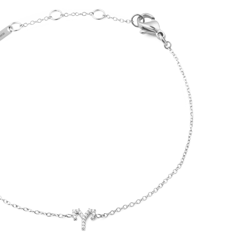 Crystal Zodiac Chain Bracelet Silver