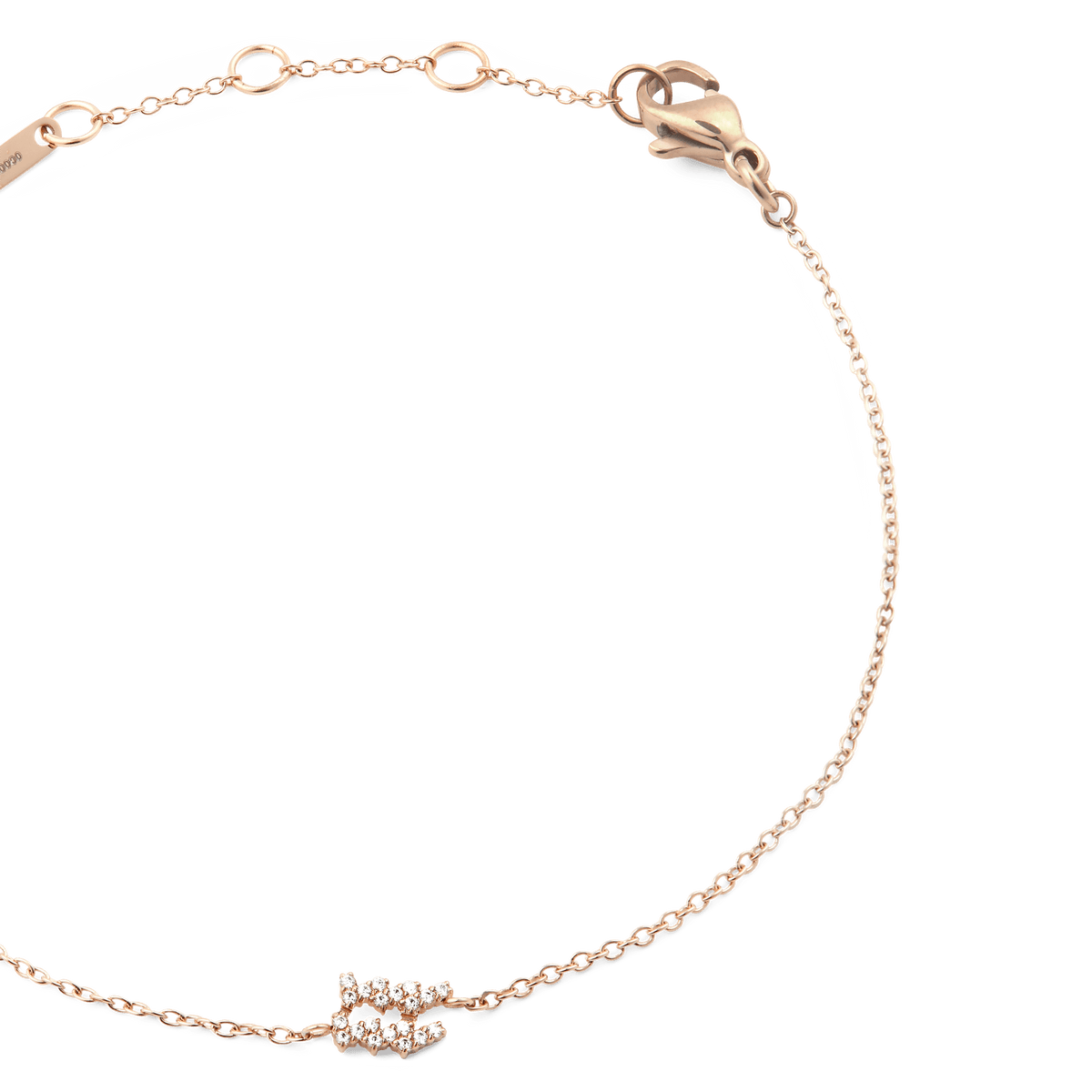 Crystal Zodiac Chain Bracelet Rose Gold