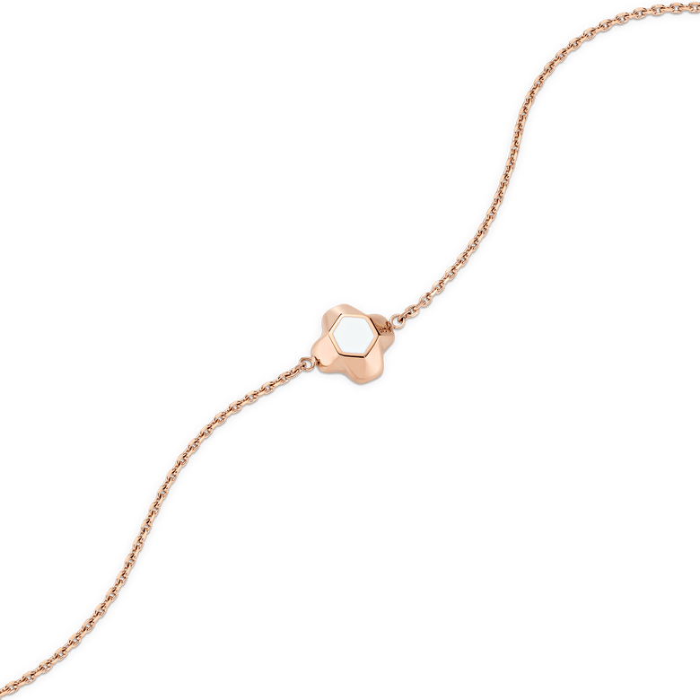 North Star Bracelet 1 Small White Enamel Rose Gold