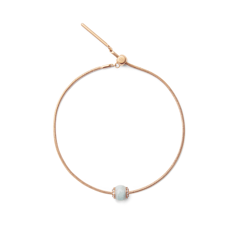 Amazonite Crystal Orb Rose Gold Charm