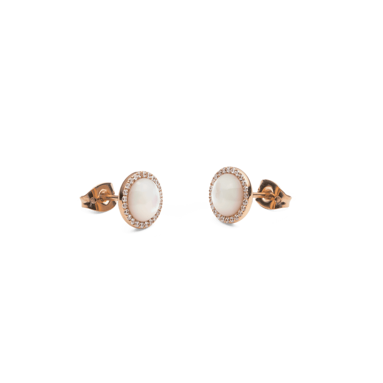 Audrey Earrings Mother of Pearl Rose Gold