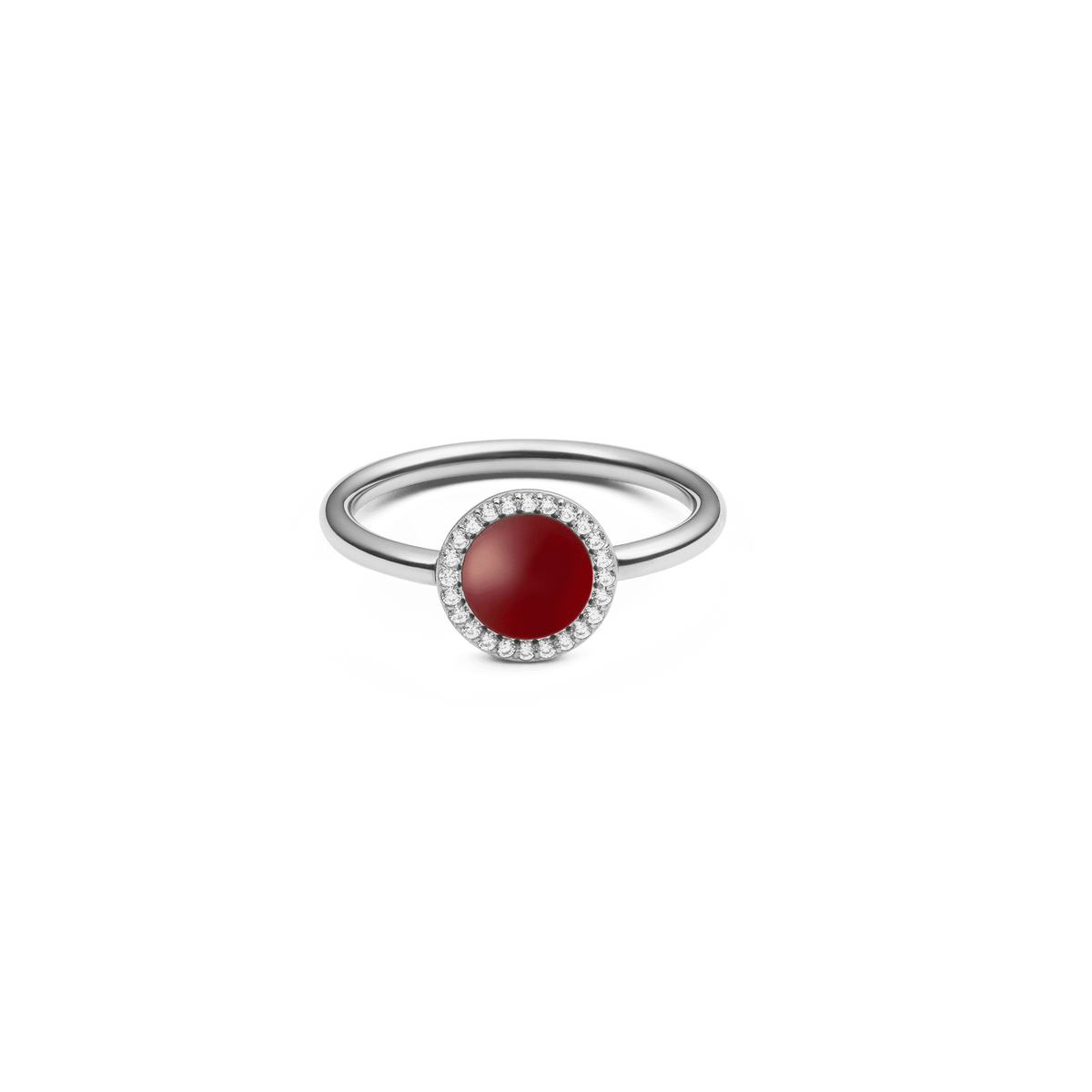 Audrey Ring Red Agathe Silver