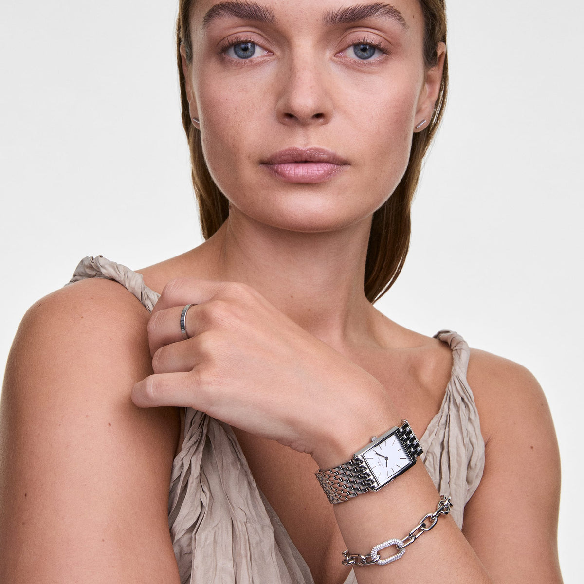 Crystal Link Bracelet Silver