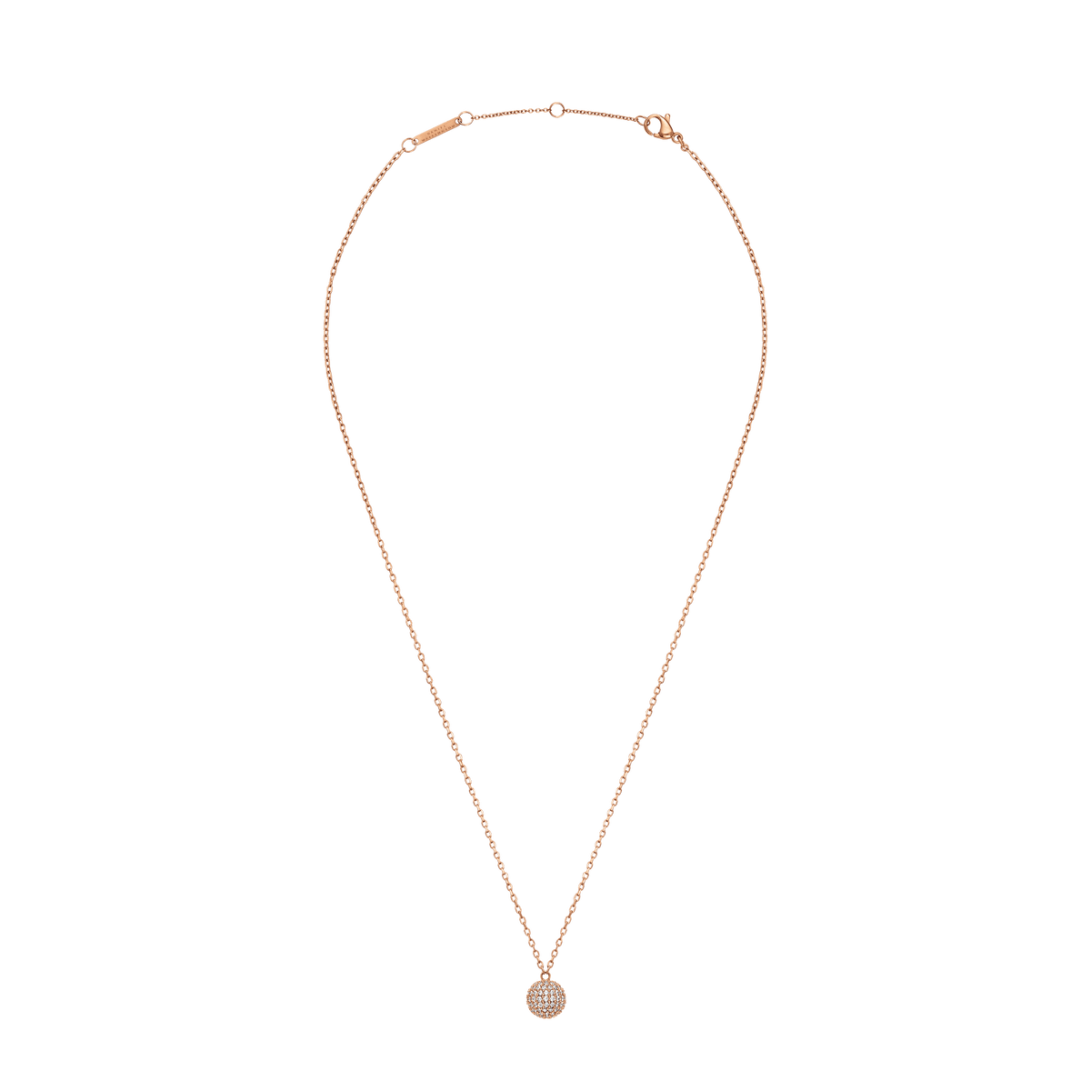 Pavé Crystal Pendant Necklace Rose Gold