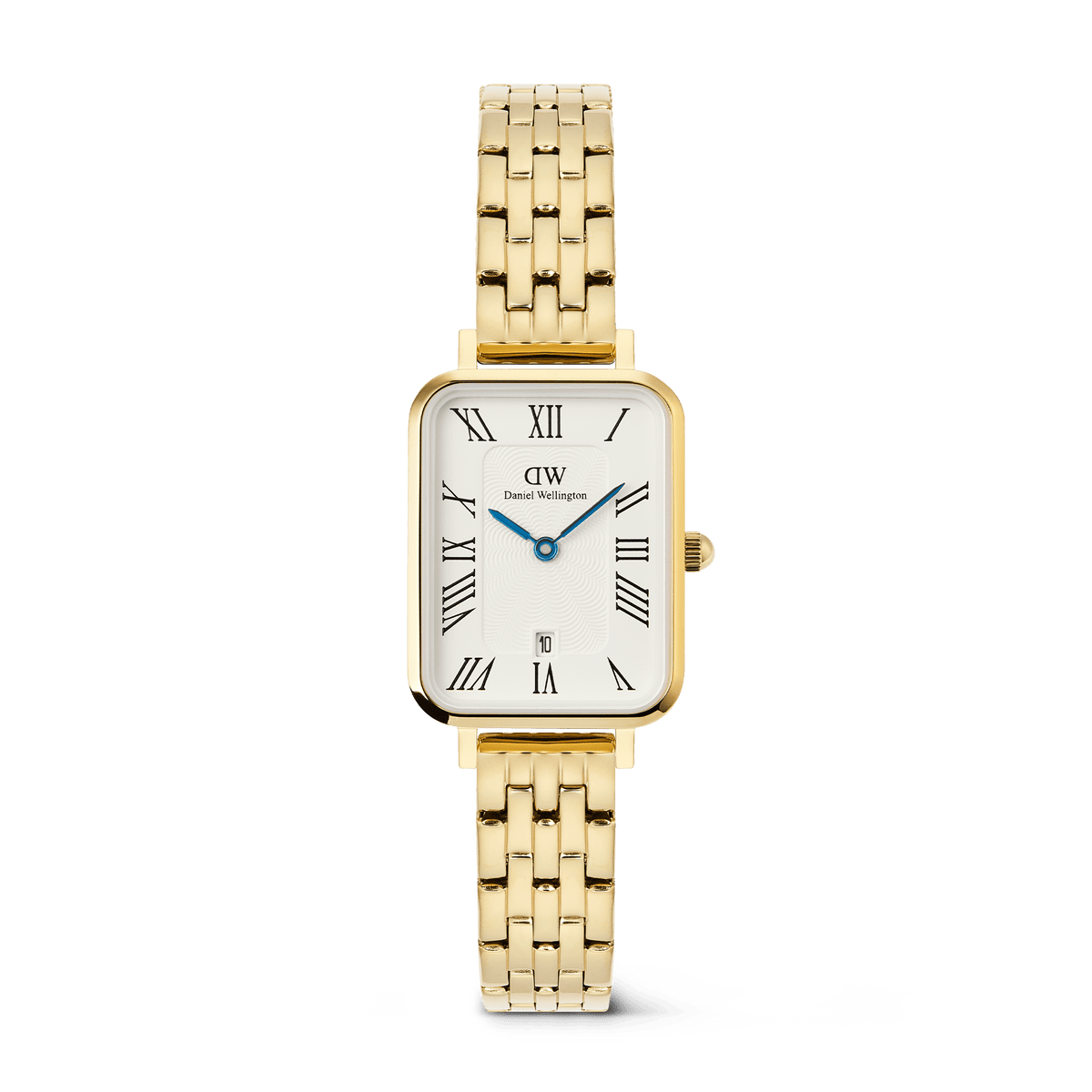 Quadro Roman Numerals Date 5-link Gold