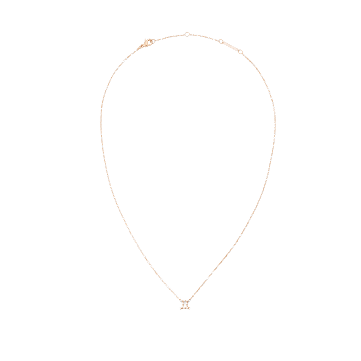 Crystal Zodiac Chain Necklace Rose Gold