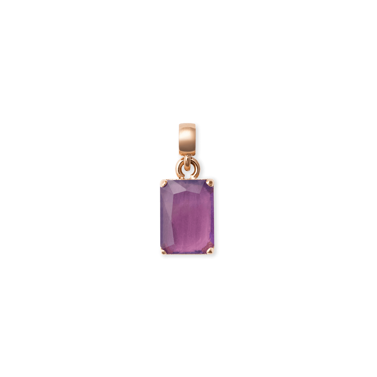 Amethyst Octagon Rose Gold Charm