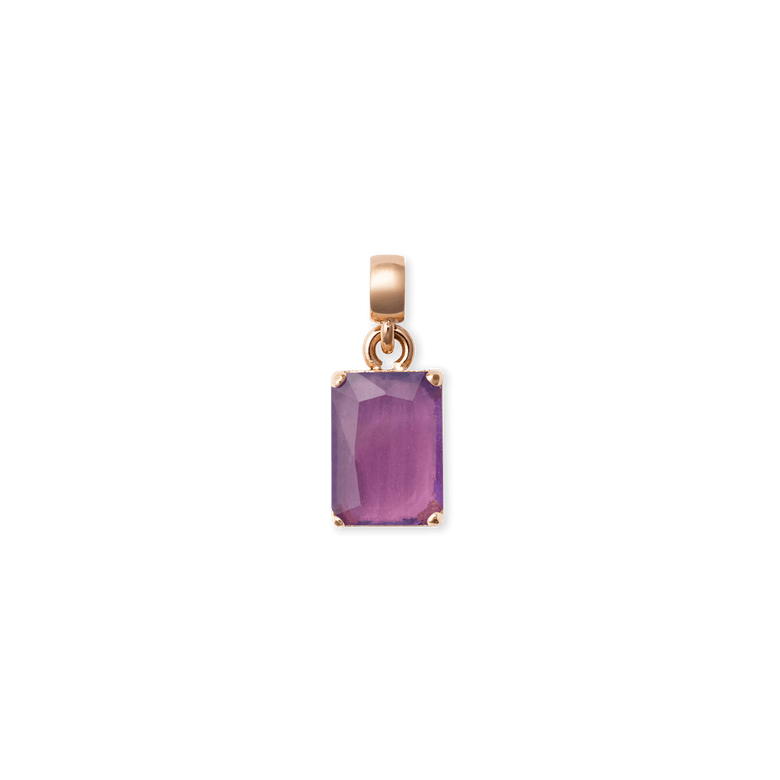 Amethyst Octagon Rose Gold Charm
