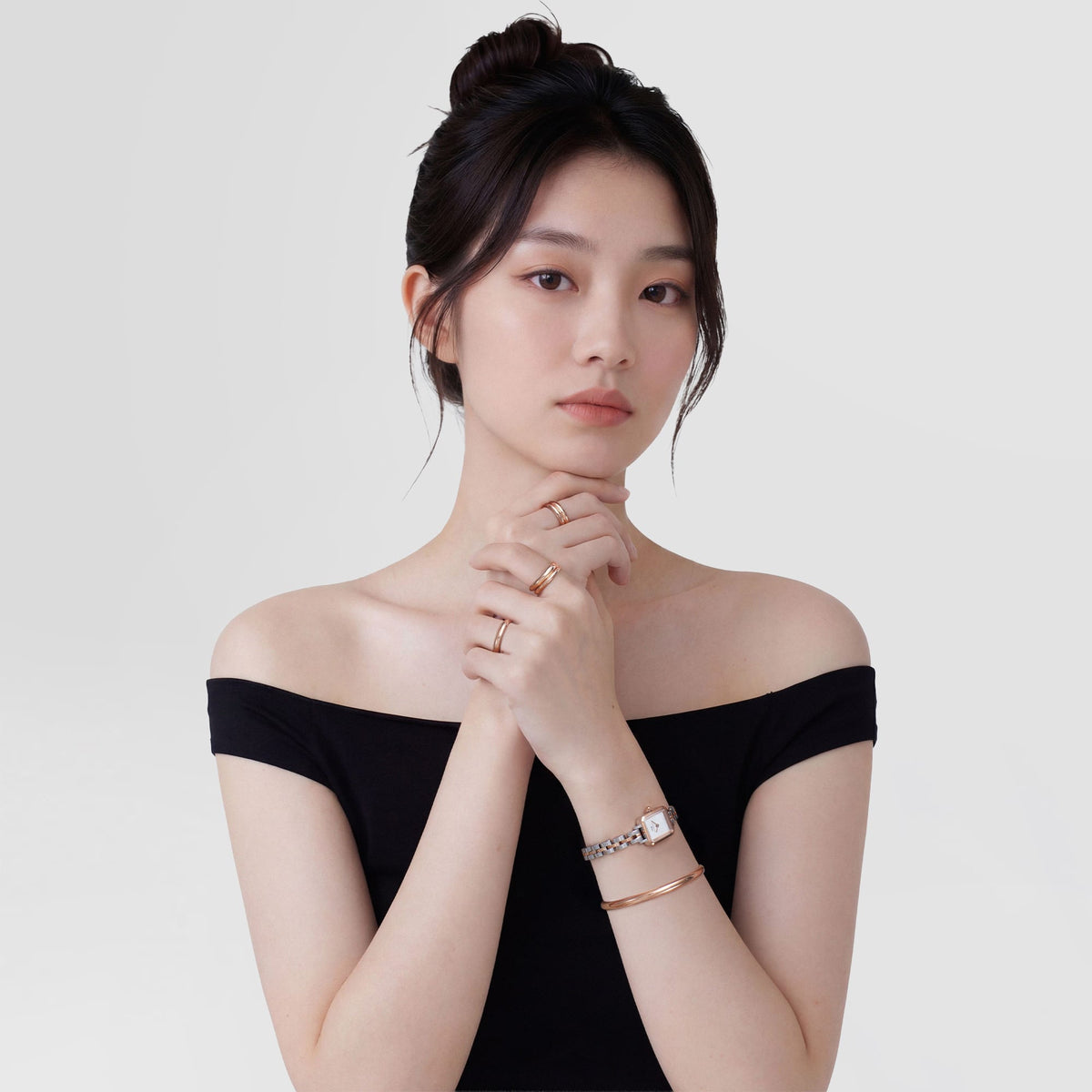 Quadro Mini Arch 3-Link Two Tone Rose Gold