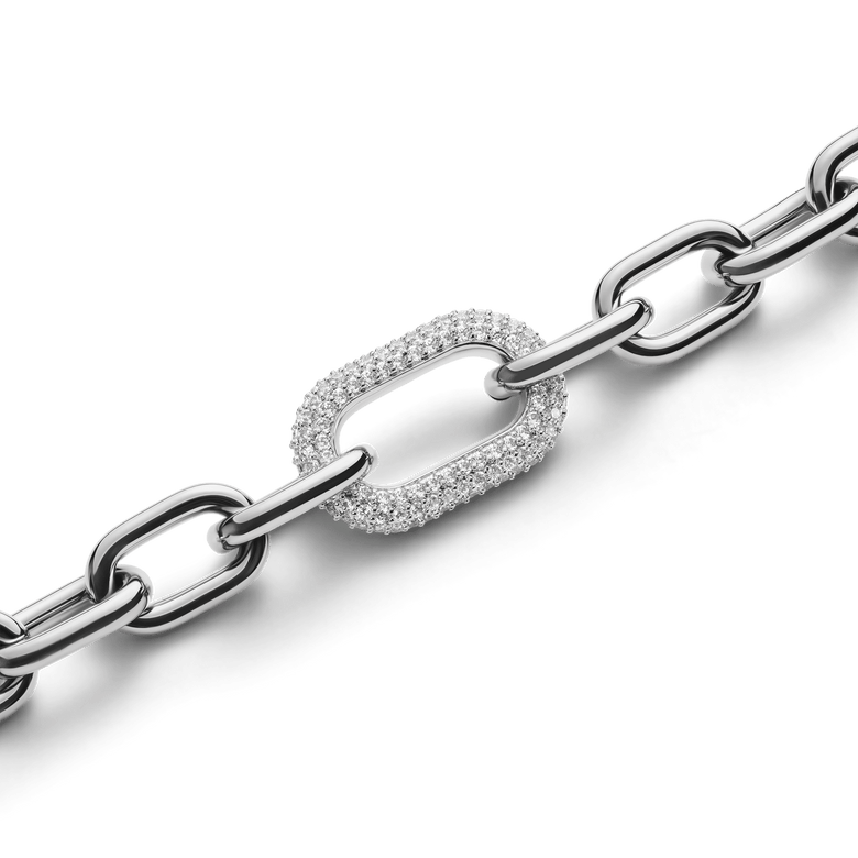 Crystal Link Bracelet Silver