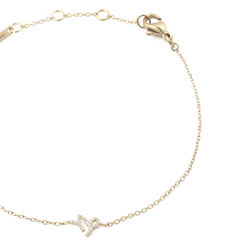 Crystal Zodiac Chain Bracelet Gold
