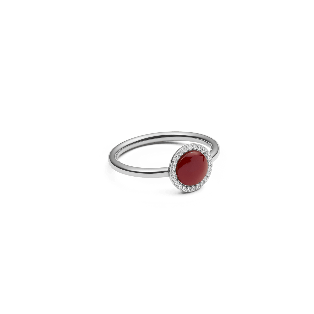 Audrey Ring Red Agathe Silver