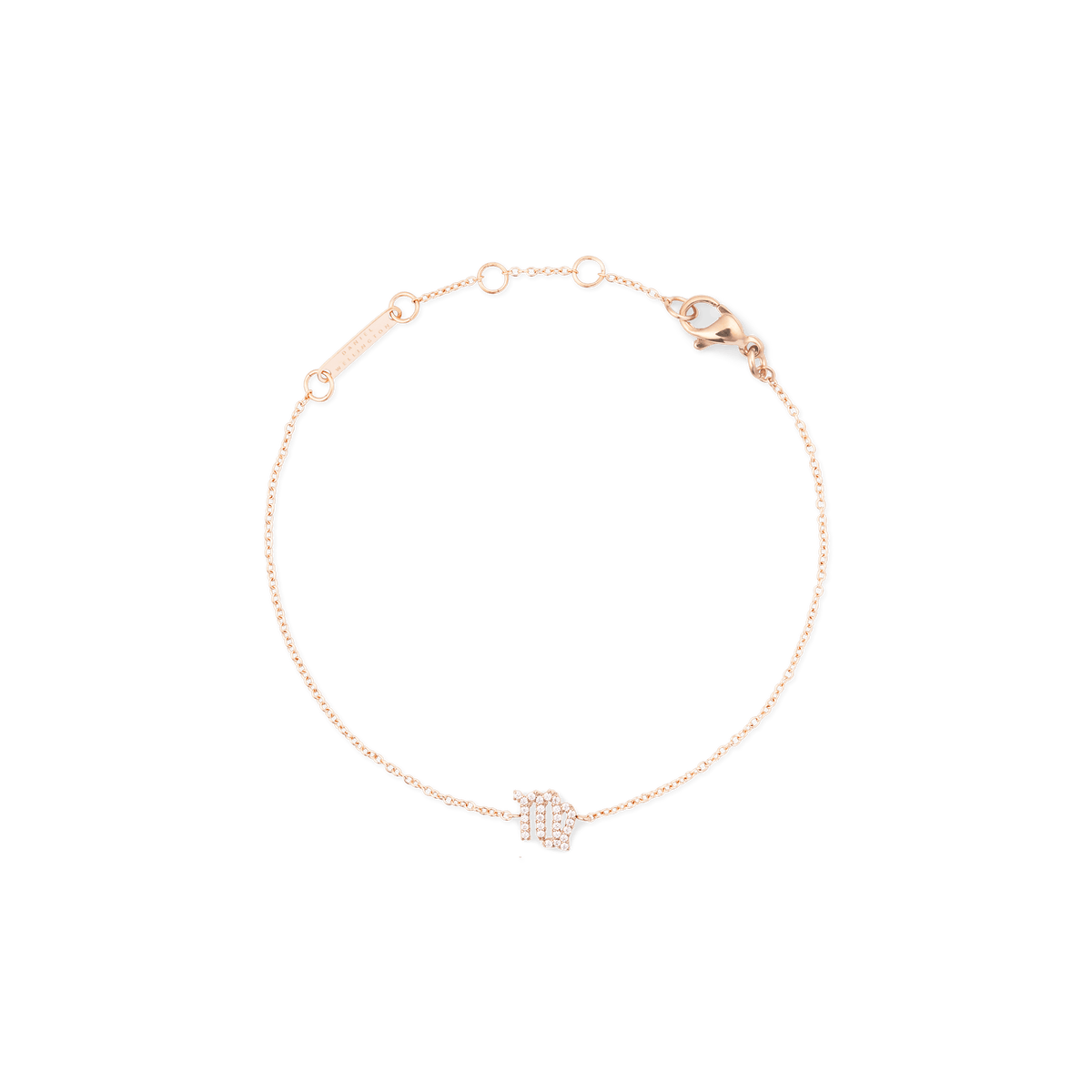 Crystal Zodiac Chain Bracelet Rose Gold
