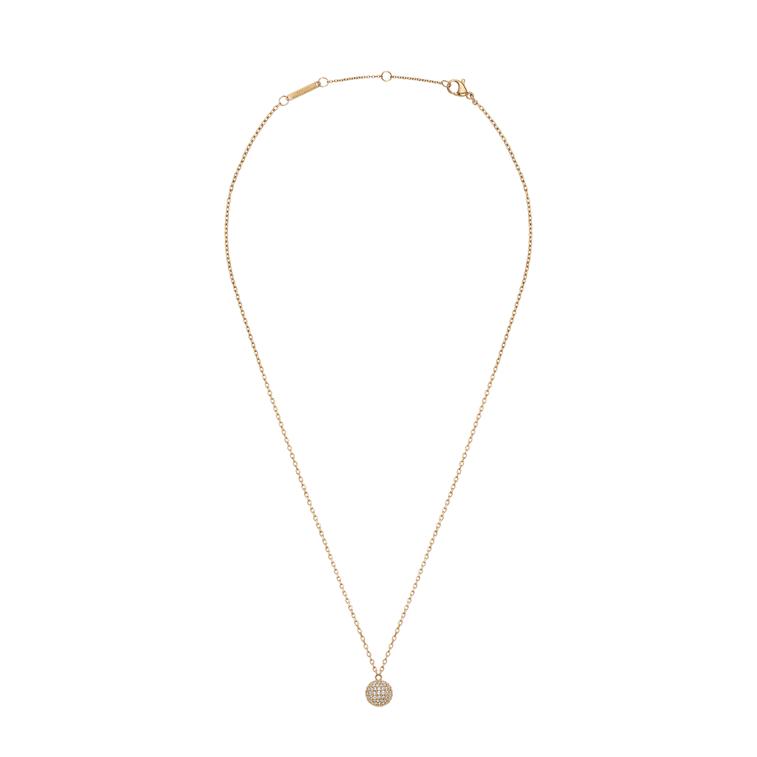 Pavé Crystal Pendant Necklace Gold