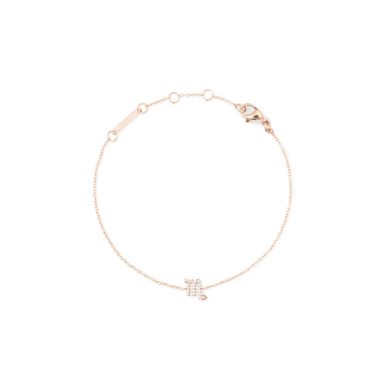 Crystal Zodiac Chain Bracelet Rose Gold