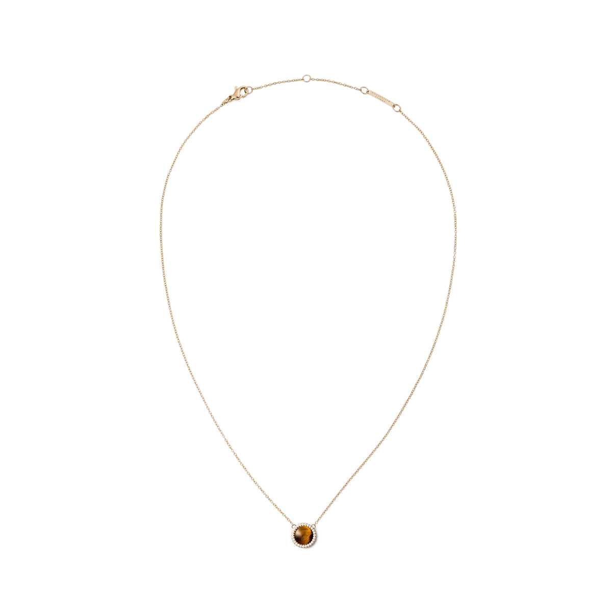 Audrey Necklace Tiger Eye Rose Gold