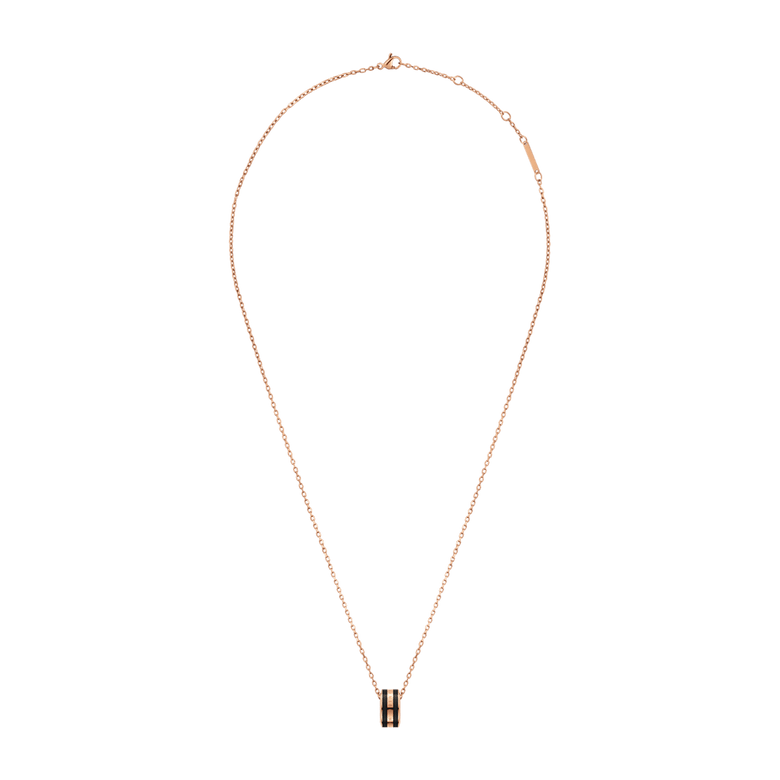 Emalie Necklace Rose Gold Black
