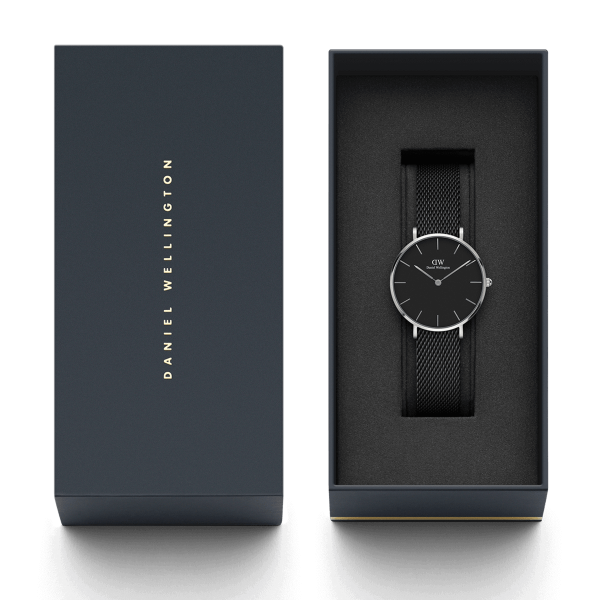 Petite Ashfield Black and silver women s watch DW