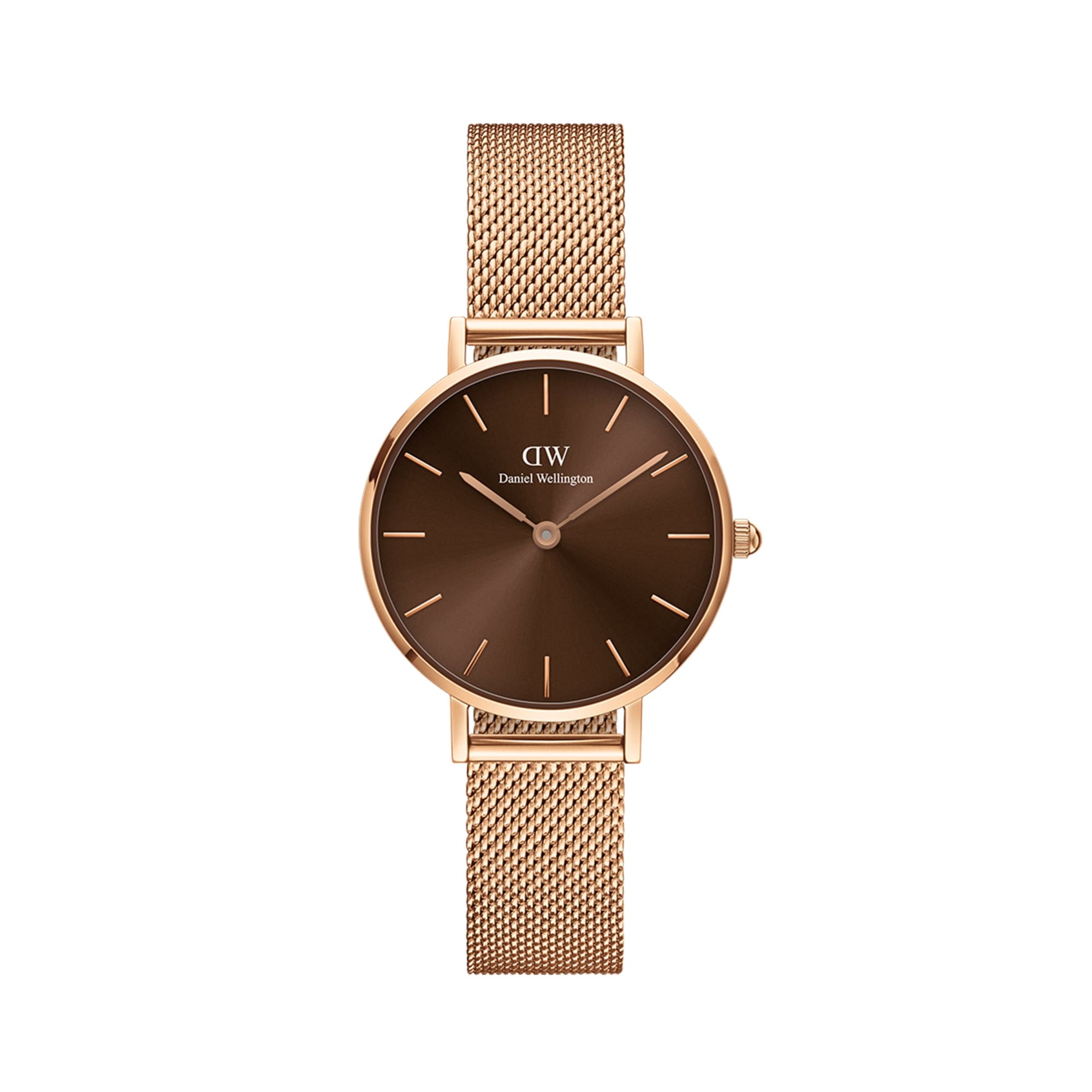 Petite - Rose gold watch with amber dial 28mm | DW