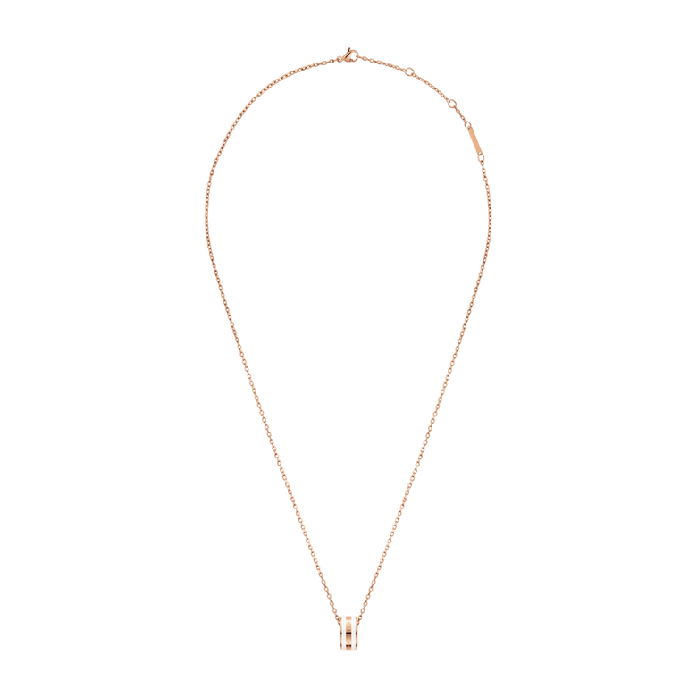 Emalie Necklace Rose Gold Satin White