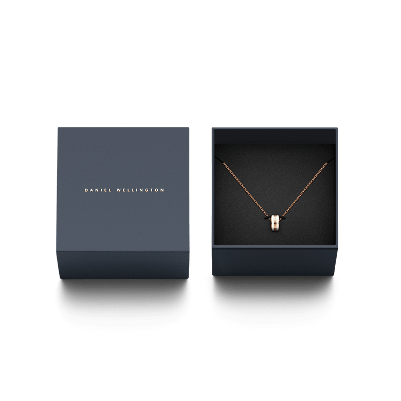 Emalie Necklace Rose Gold Satin White