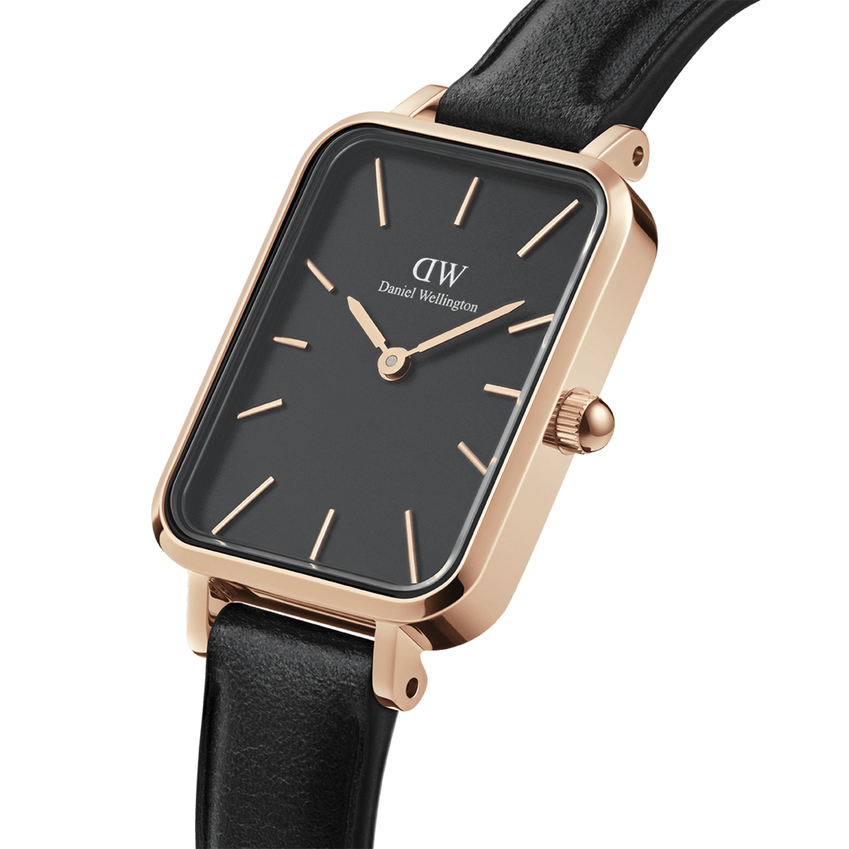 Quadro Square watch in black for women DW