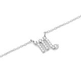 Crystal Zodiac Chain Necklace Silver