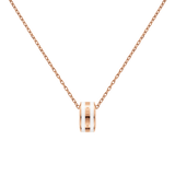 Emalie Necklace Rose Gold Satin White