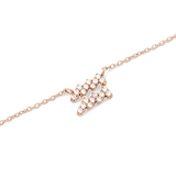 Crystal Zodiac Chain Necklace Rose Gold
