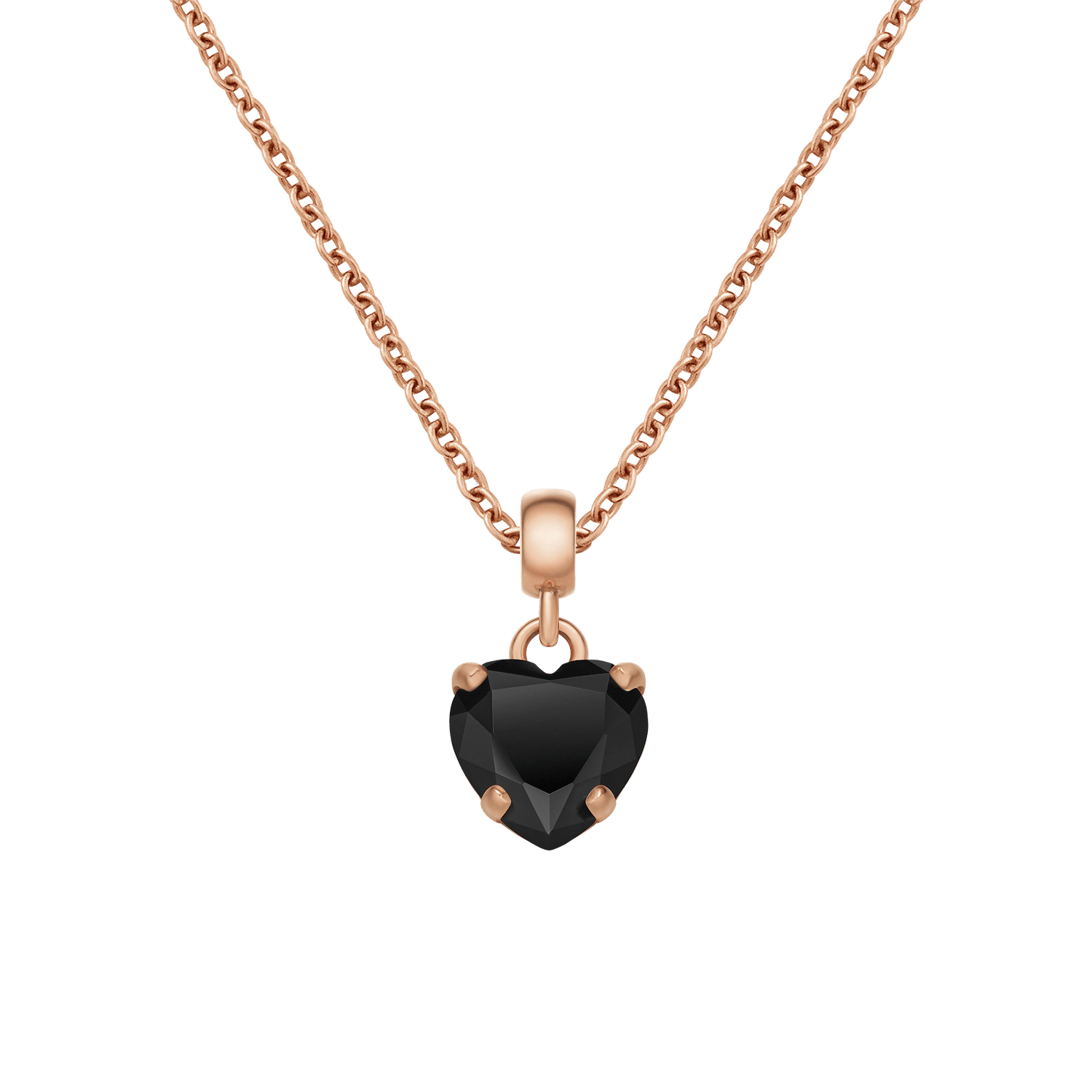 Heart Black Crystal Charm RG