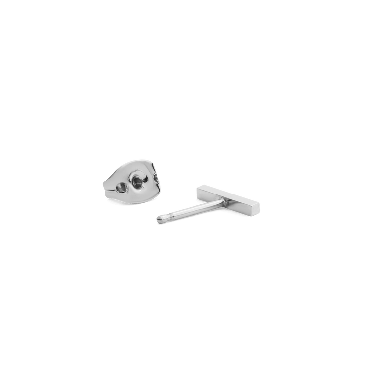 Crystal Bar Stud Silver