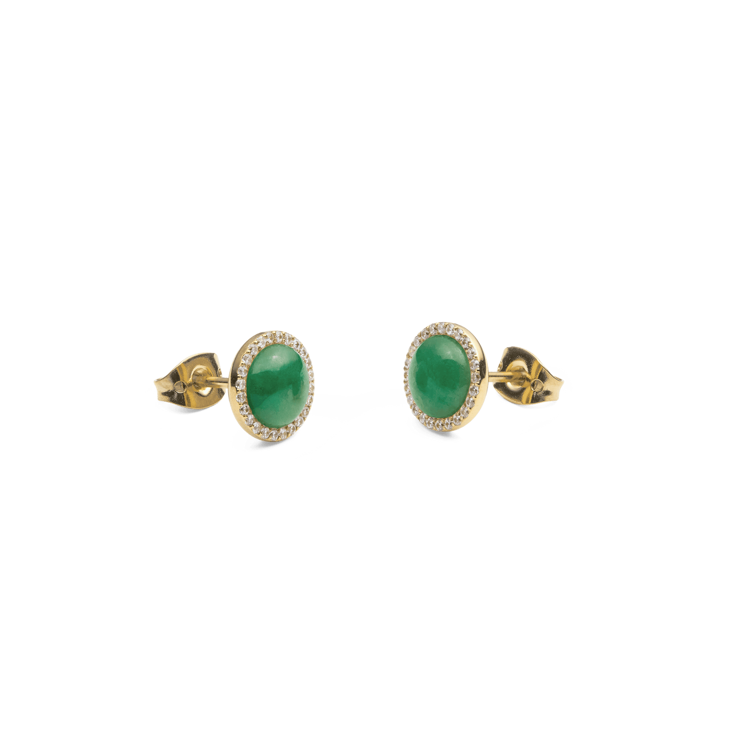 Audrey Earrings Jade Gold