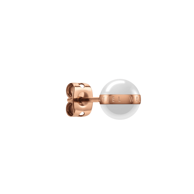 Aspiration Earrings Rose Gold Satin White